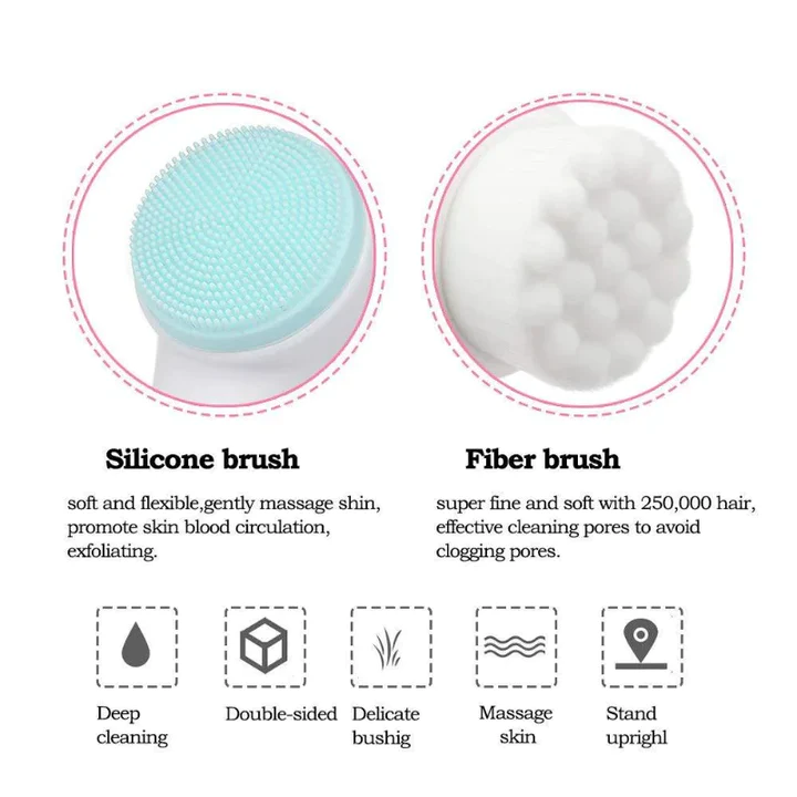 3D DOUBLE SILICONE FACIAL CLEANSING BRUSH